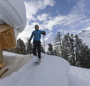 A male skier