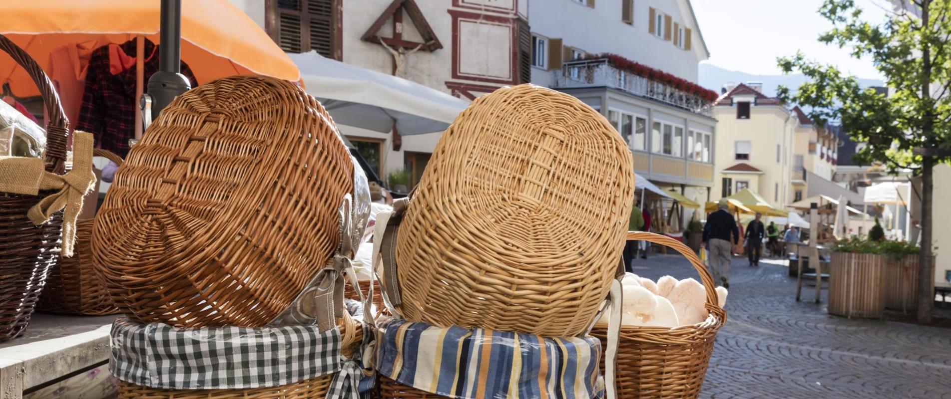 Baskets on a market