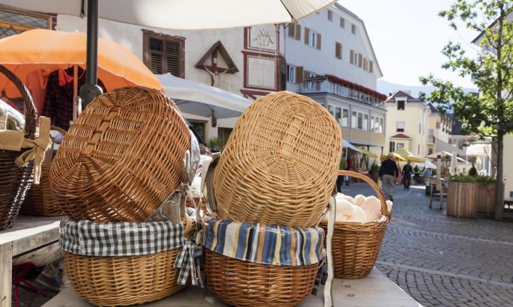 Baskets on a market
